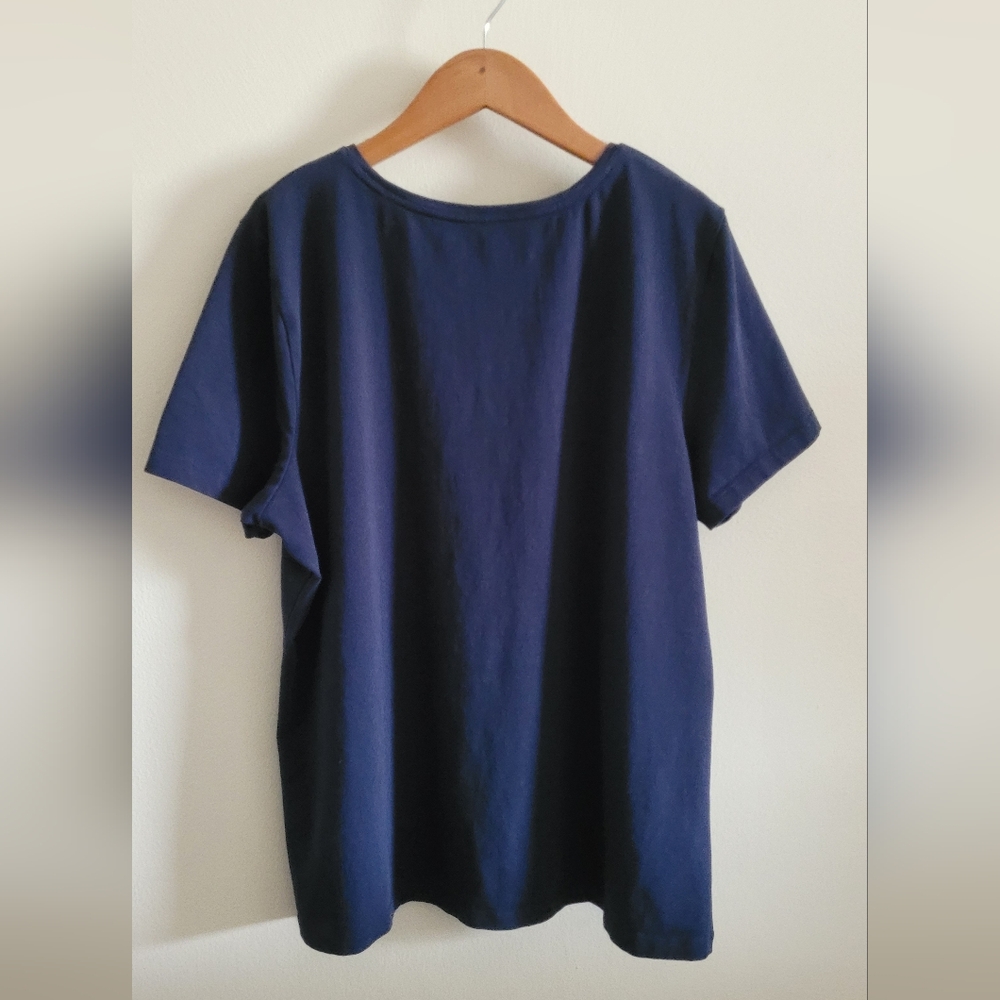 Christopher & Banks Navy Short Sleeve Tee - Picture 4 of 5